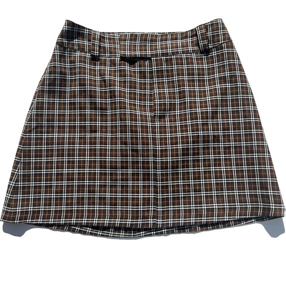 Kookai Plaid Mini Skirt Dark Academia Fall Size 36 - Picture 1 of 9